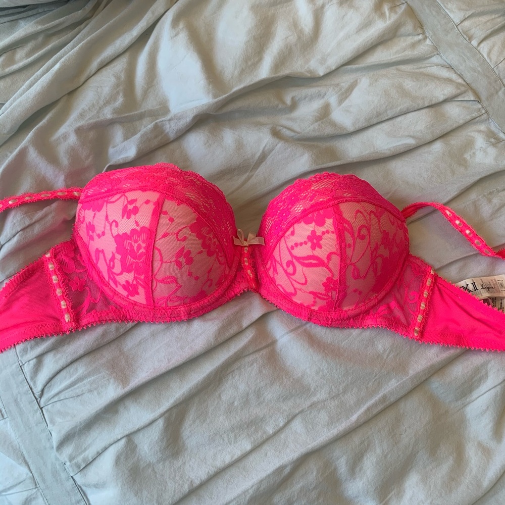 Hot pink underwire bra